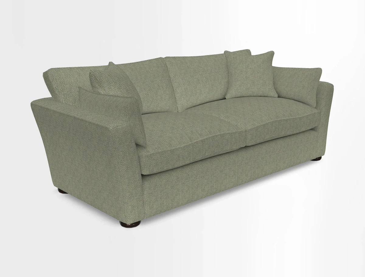 Aldeburgh 3 Seater Sofa in Cloth 22 Bayadere Seal with Scatters in Bayadere & Barcode Seal