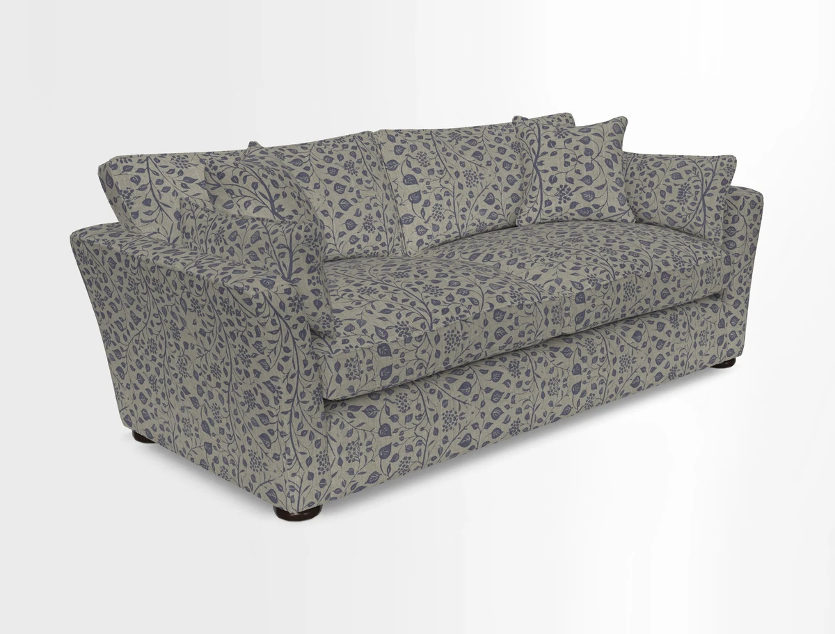 Aldeburgh 3 Seater Sofa in Cloth 22 Bayadere Seal with Scatters in Bayadere & Barcode Seal