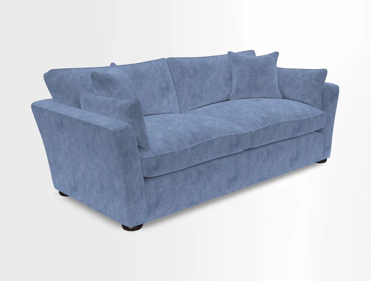 Aldeburgh 3 Seater Sofa in Cloth 22 Bayadere Seal with Scatters in Bayadere & Barcode Seal