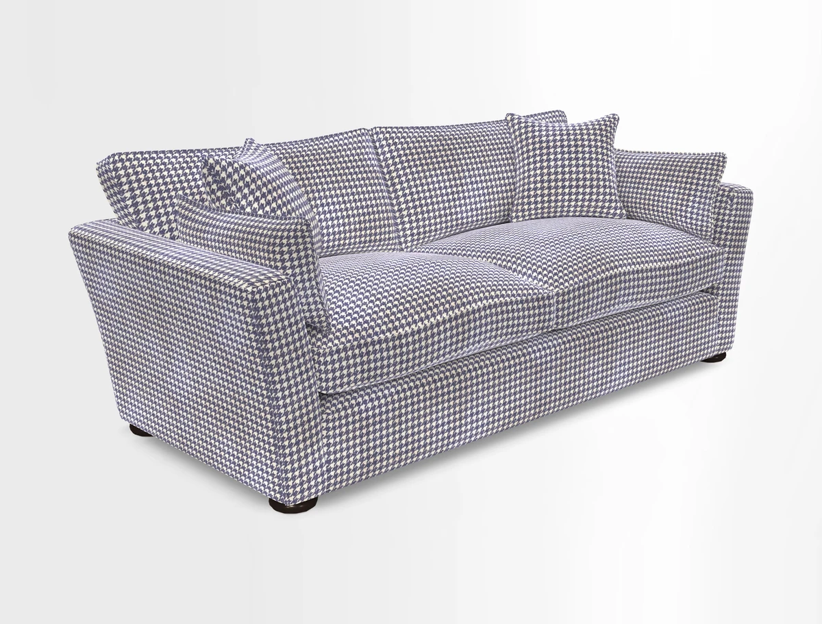 Aldeburgh 3 Seater Sofa in Cloth 22 Bayadere Seal with Scatters in Bayadere & Barcode Seal