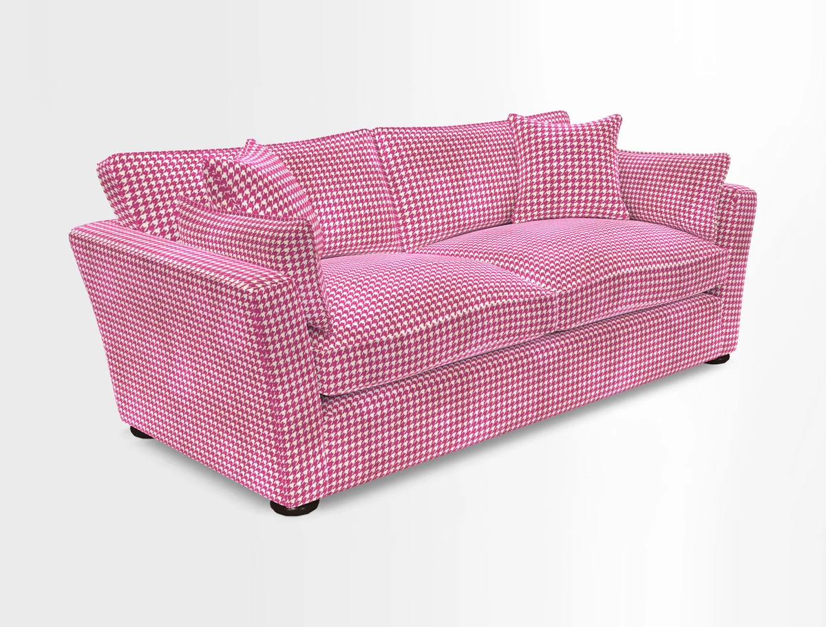 Aldeburgh 3 Seater Sofa in Cloth 22 Bayadere Seal with Scatters in Bayadere & Barcode Seal