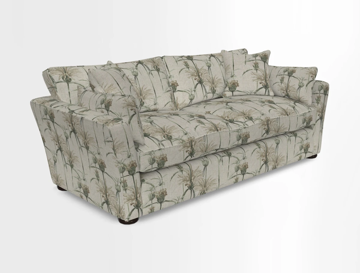 Aldeburgh 3 Seater Sofa in Cloth 22 Bayadere Seal with Scatters in Bayadere & Barcode Seal