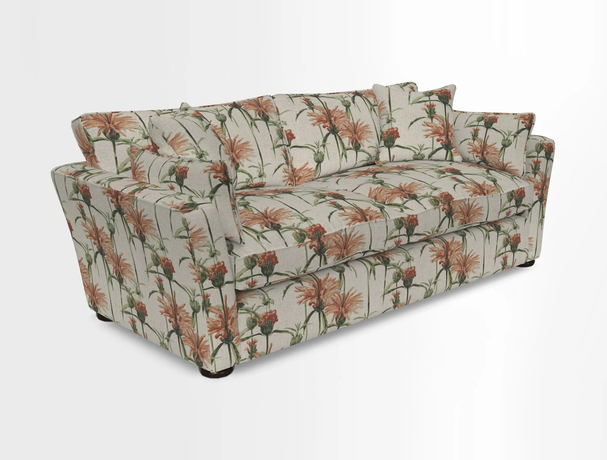 Aldeburgh 3 Seater Sofa in Cloth 22 Bayadere Seal with Scatters in Bayadere & Barcode Seal