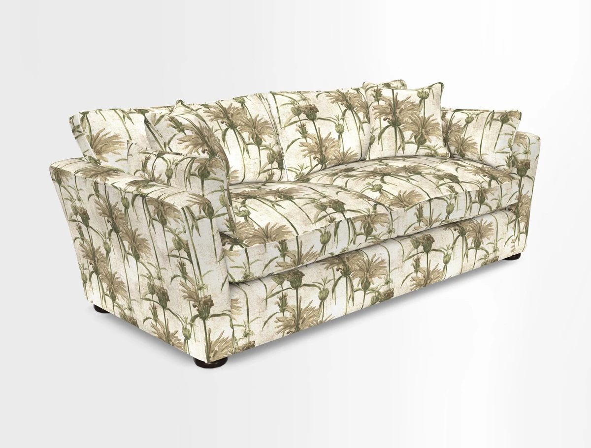 Aldeburgh 3 Seater Sofa in Cloth 22 Bayadere Seal with Scatters in Bayadere & Barcode Seal