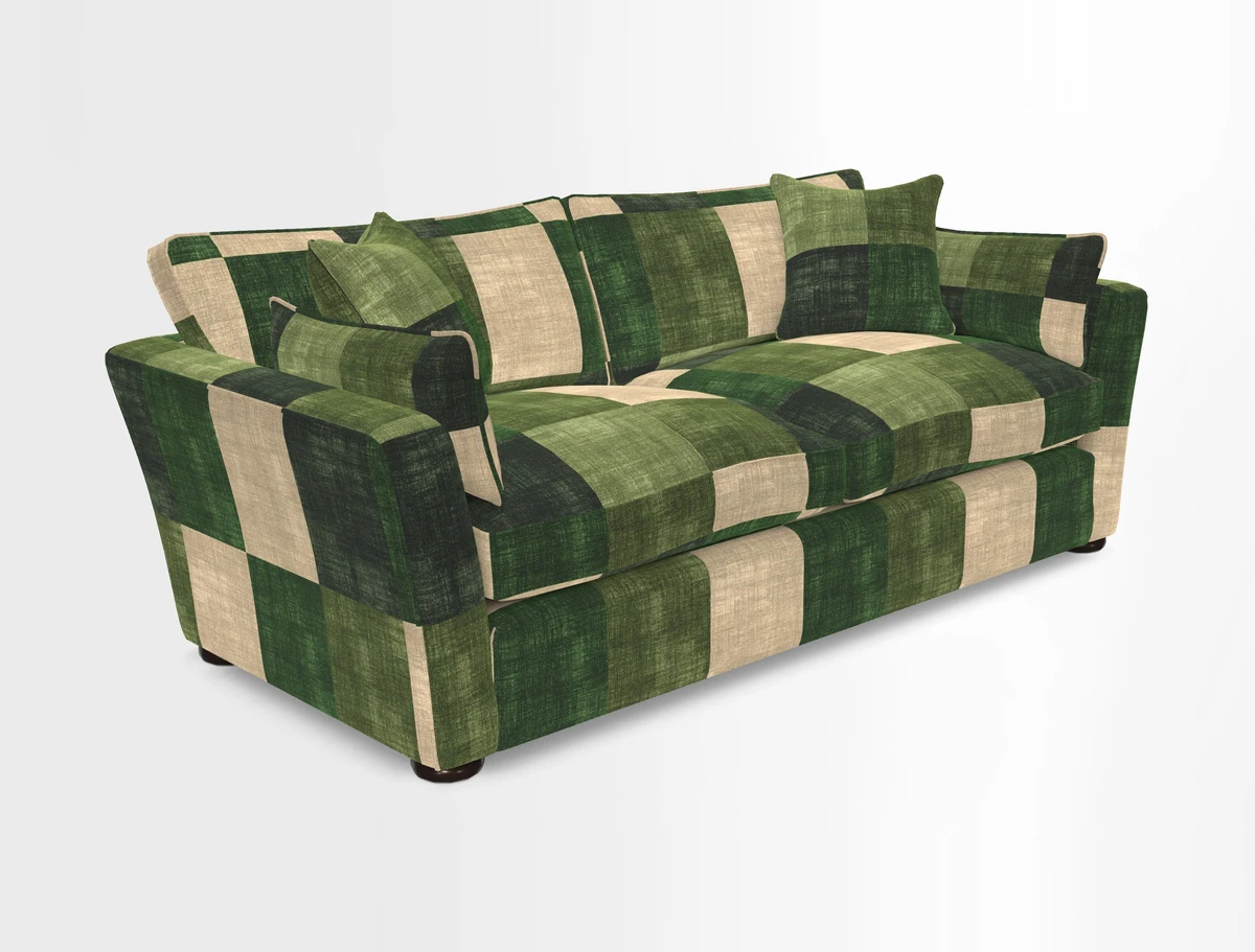 Aldeburgh 3 Seater Sofa in Cloth 22 Bayadere Seal with Scatters in Bayadere & Barcode Seal
