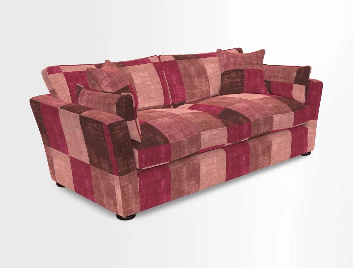 Aldeburgh 3 Seater Sofa in Cloth 22 Bayadere Seal with Scatters in Bayadere & Barcode Seal