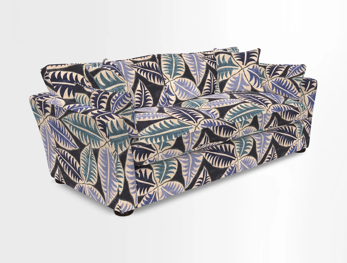 Aldeburgh 3 Seater Sofa in Cloth 22 Bayadere Seal with Scatters in Bayadere & Barcode Seal