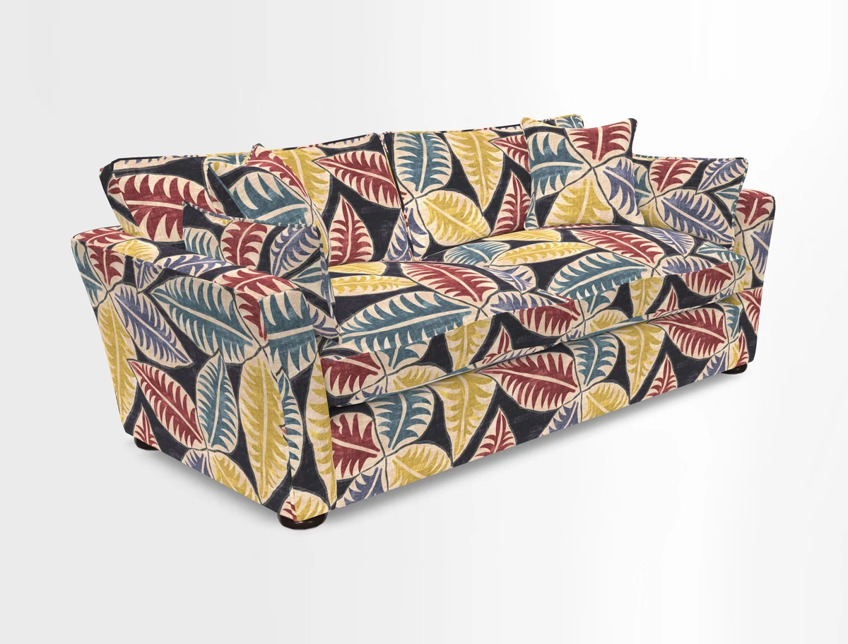 Aldeburgh 3 Seater Sofa in Cloth 22 Bayadere Seal with Scatters in Bayadere & Barcode Seal