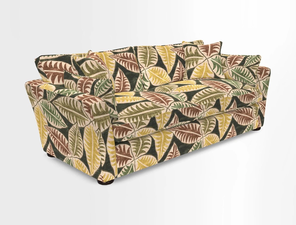 Aldeburgh 3 Seater Sofa in Cloth 22 Bayadere Seal with Scatters in Bayadere & Barcode Seal