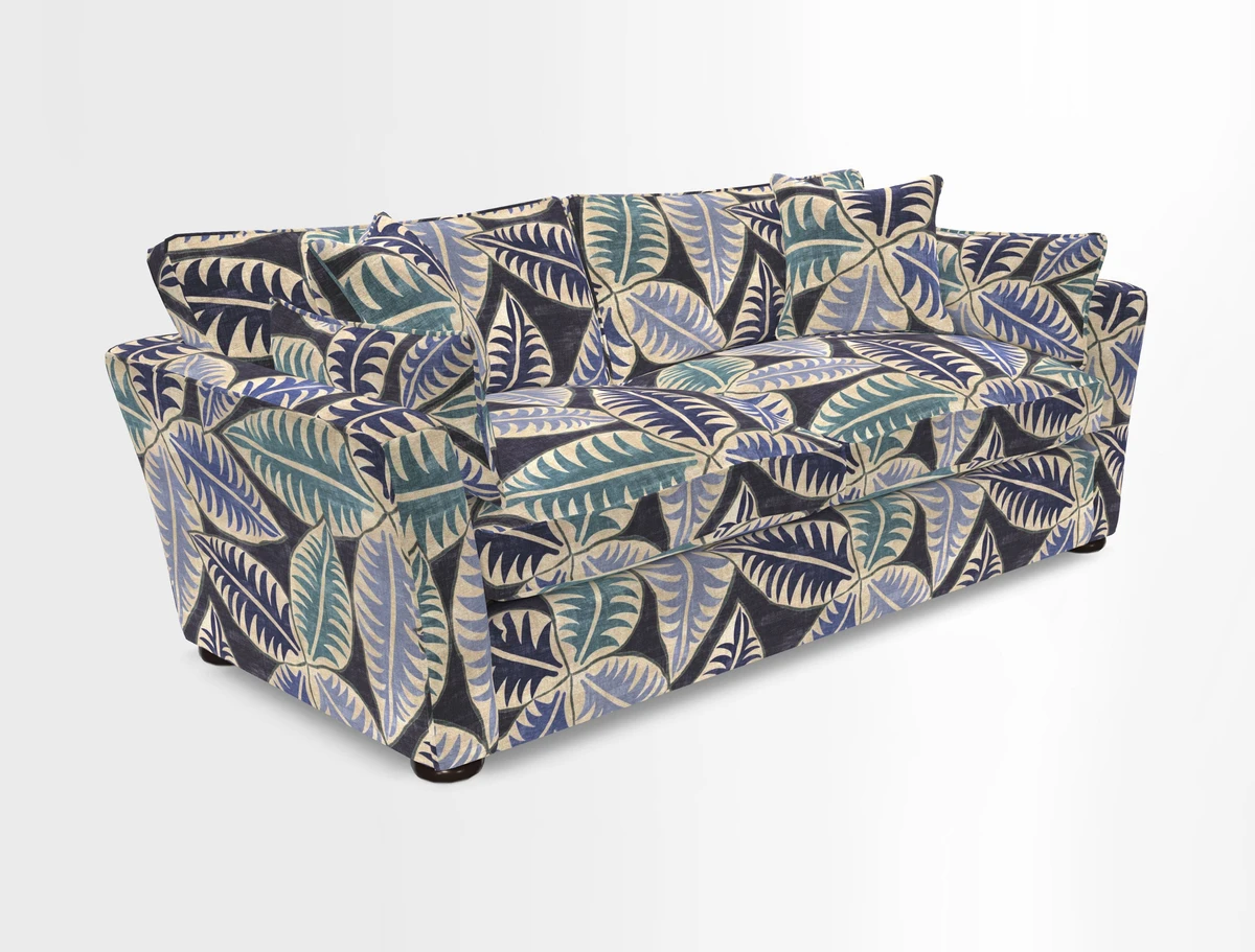 Aldeburgh 3 Seater Sofa in Cloth 22 Bayadere Seal with Scatters in Bayadere & Barcode Seal