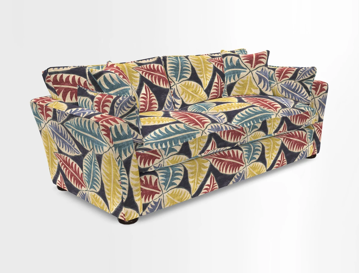 Aldeburgh 3 Seater Sofa in Cloth 22 Bayadere Seal with Scatters in Bayadere & Barcode Seal