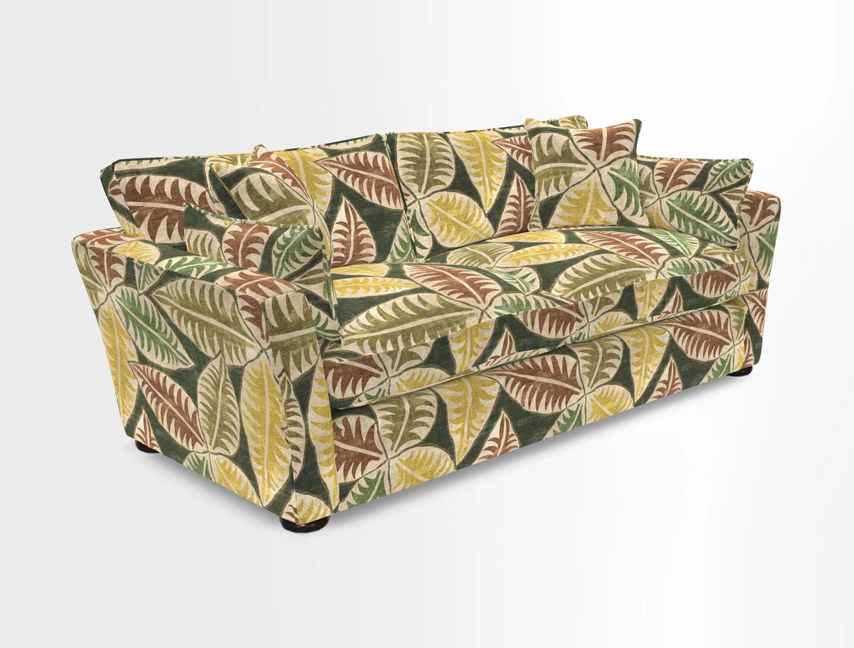 Aldeburgh 3 Seater Sofa in Cloth 22 Bayadere Seal with Scatters in Bayadere & Barcode Seal