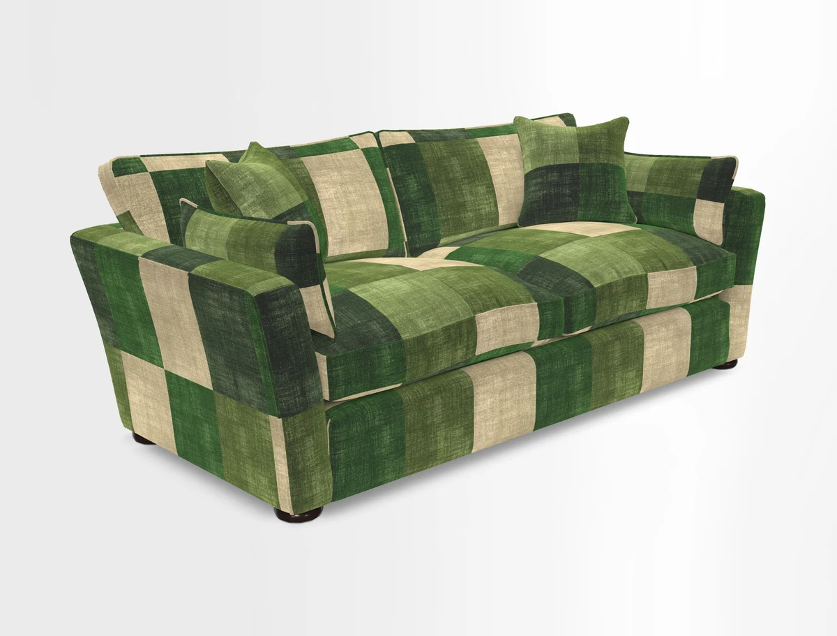 Aldeburgh 3 Seater Sofa in Cloth 22 Bayadere Seal with Scatters in Bayadere & Barcode Seal
