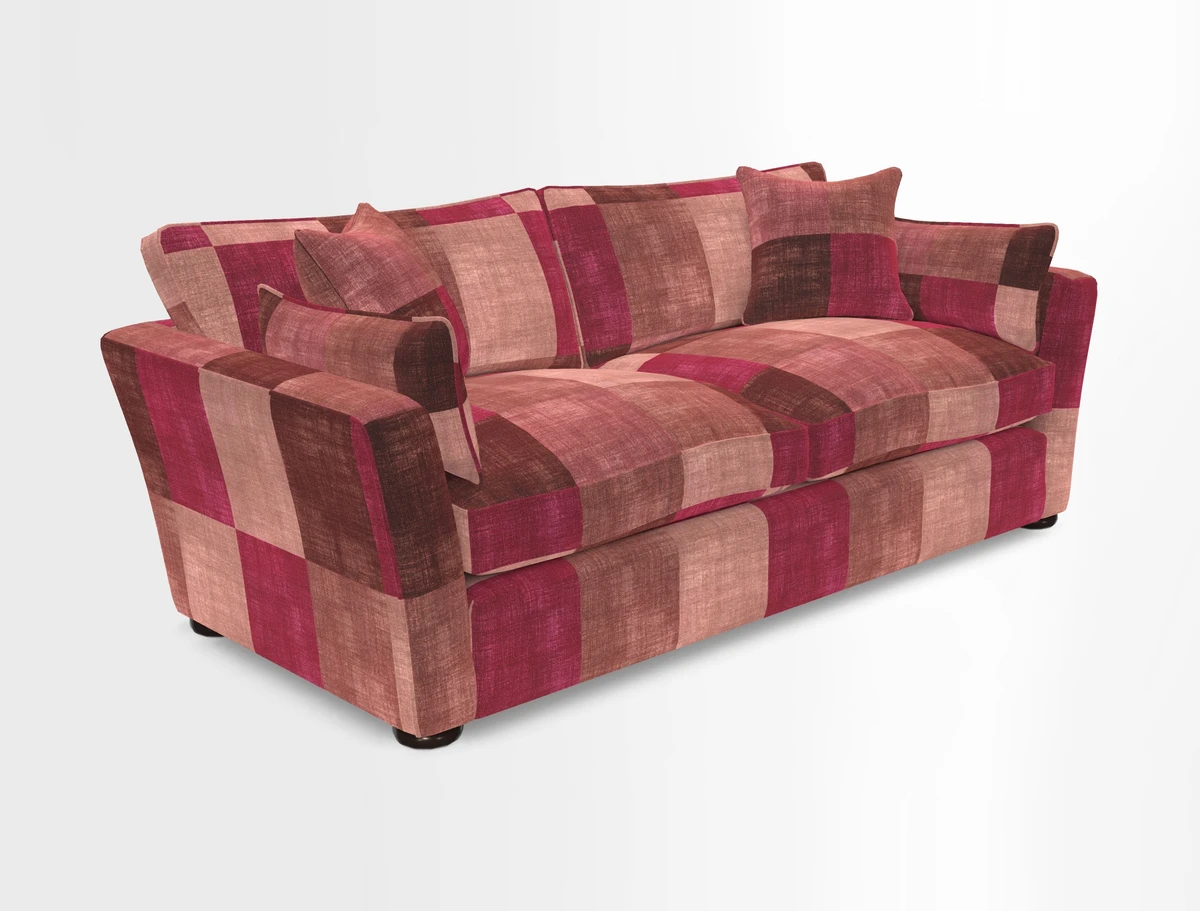 Aldeburgh 3 Seater Sofa in Cloth 22 Bayadere Seal with Scatters in Bayadere & Barcode Seal