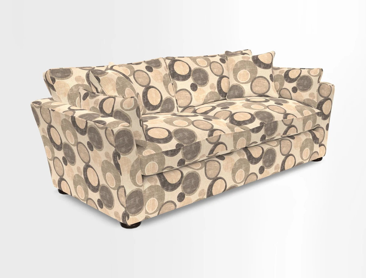 Aldeburgh 3 Seater Sofa in Cloth 22 Bayadere Seal with Scatters in Bayadere & Barcode Seal