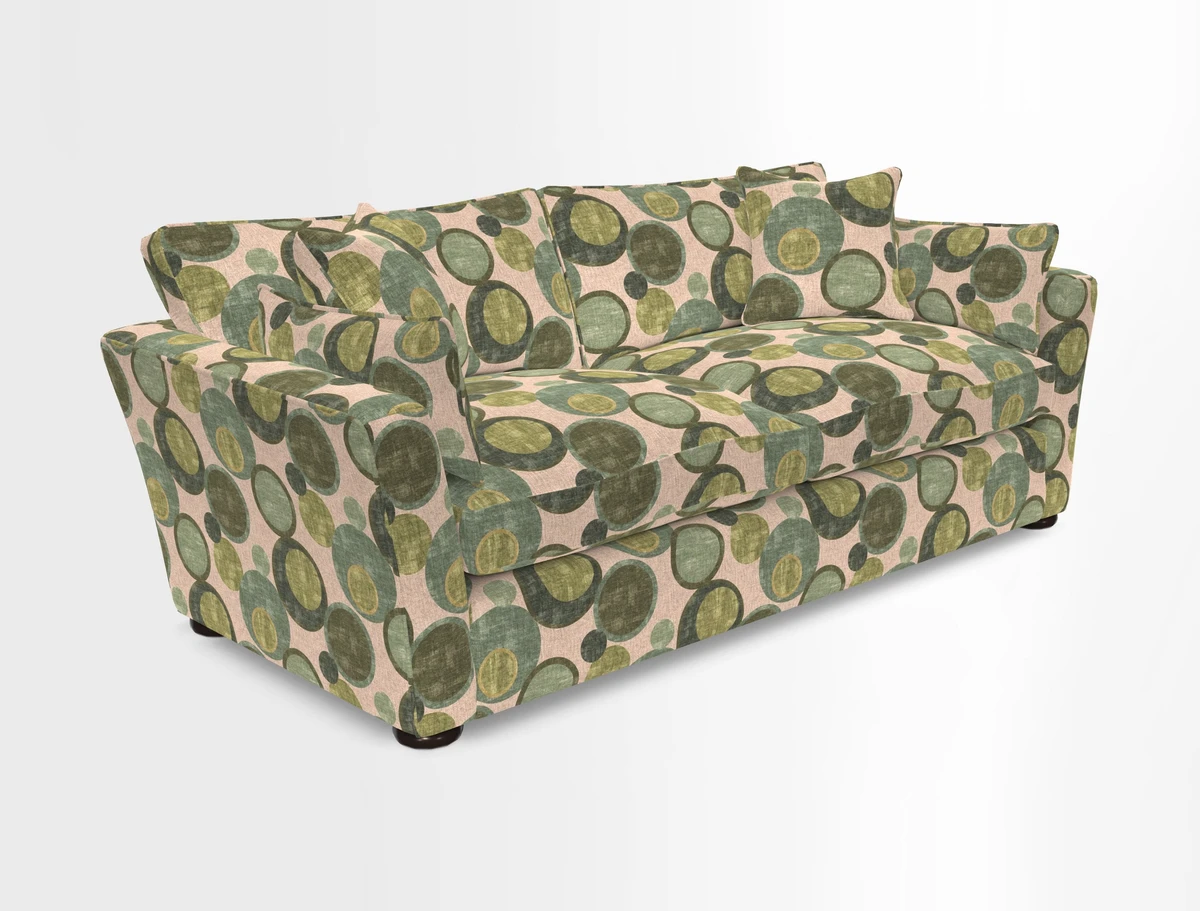 Aldeburgh 3 Seater Sofa in Cloth 22 Bayadere Seal with Scatters in Bayadere & Barcode Seal