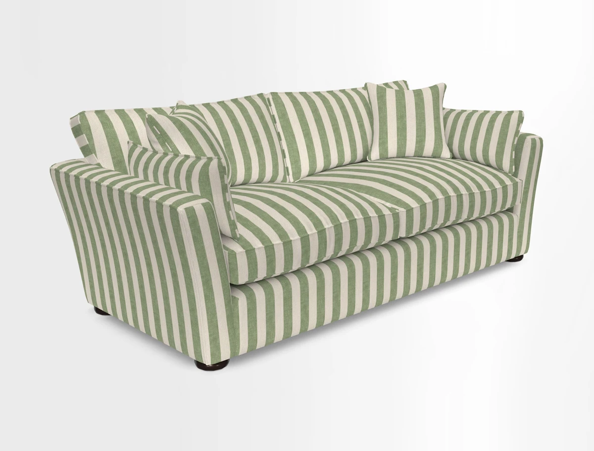 Aldeburgh 3 Seater Sofa in Cloth 22 Bayadere Seal with Scatters in Bayadere & Barcode Seal