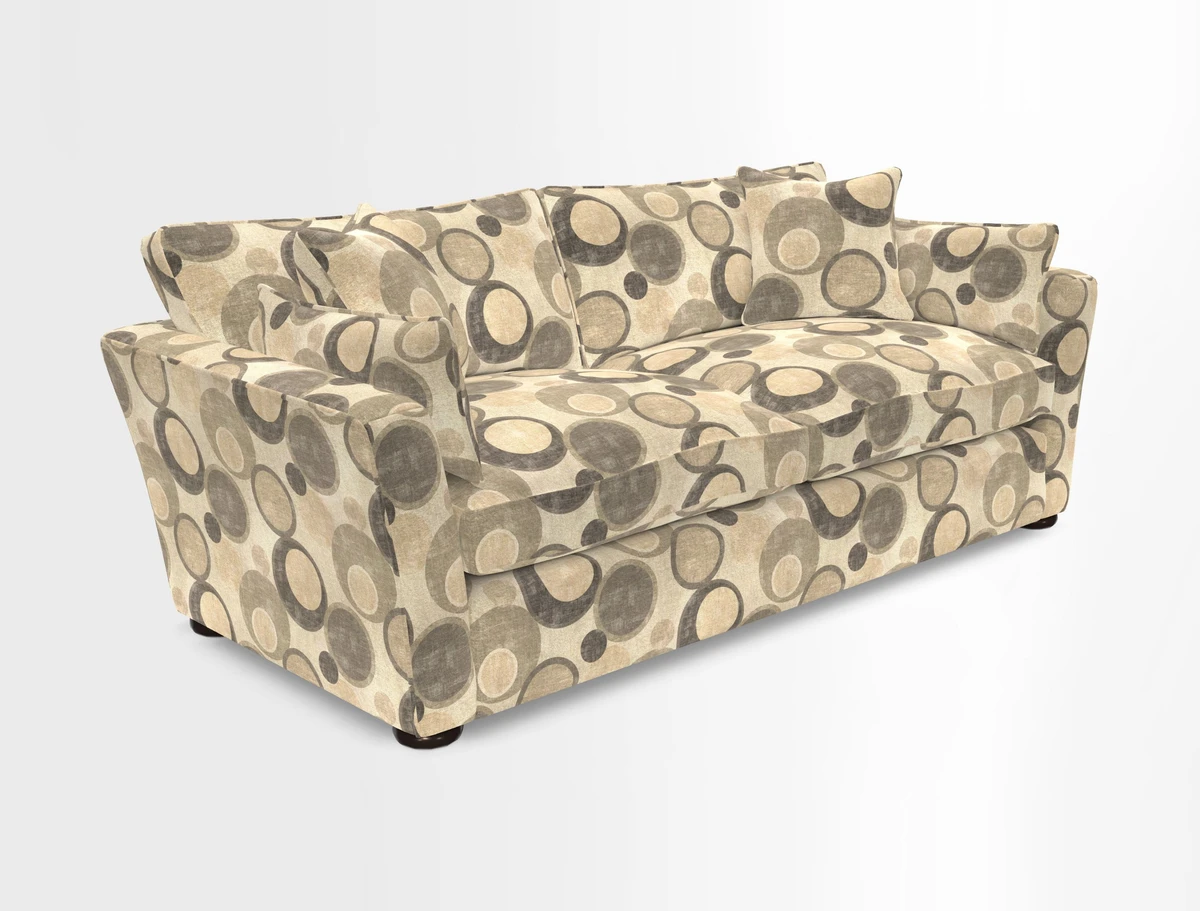 Aldeburgh 3 Seater Sofa in Cloth 22 Bayadere Seal with Scatters in Bayadere & Barcode Seal