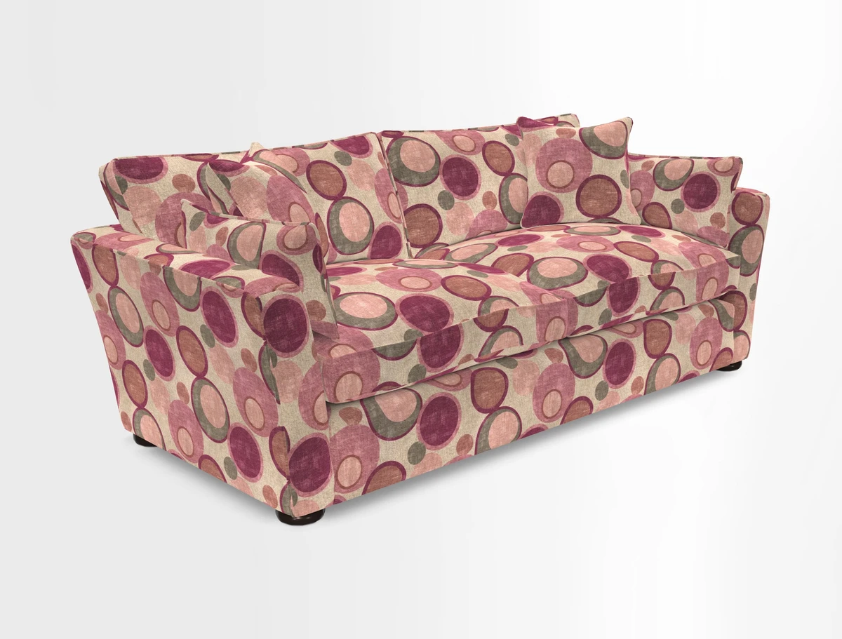 Aldeburgh 3 Seater Sofa in Cloth 22 Bayadere Seal with Scatters in Bayadere & Barcode Seal