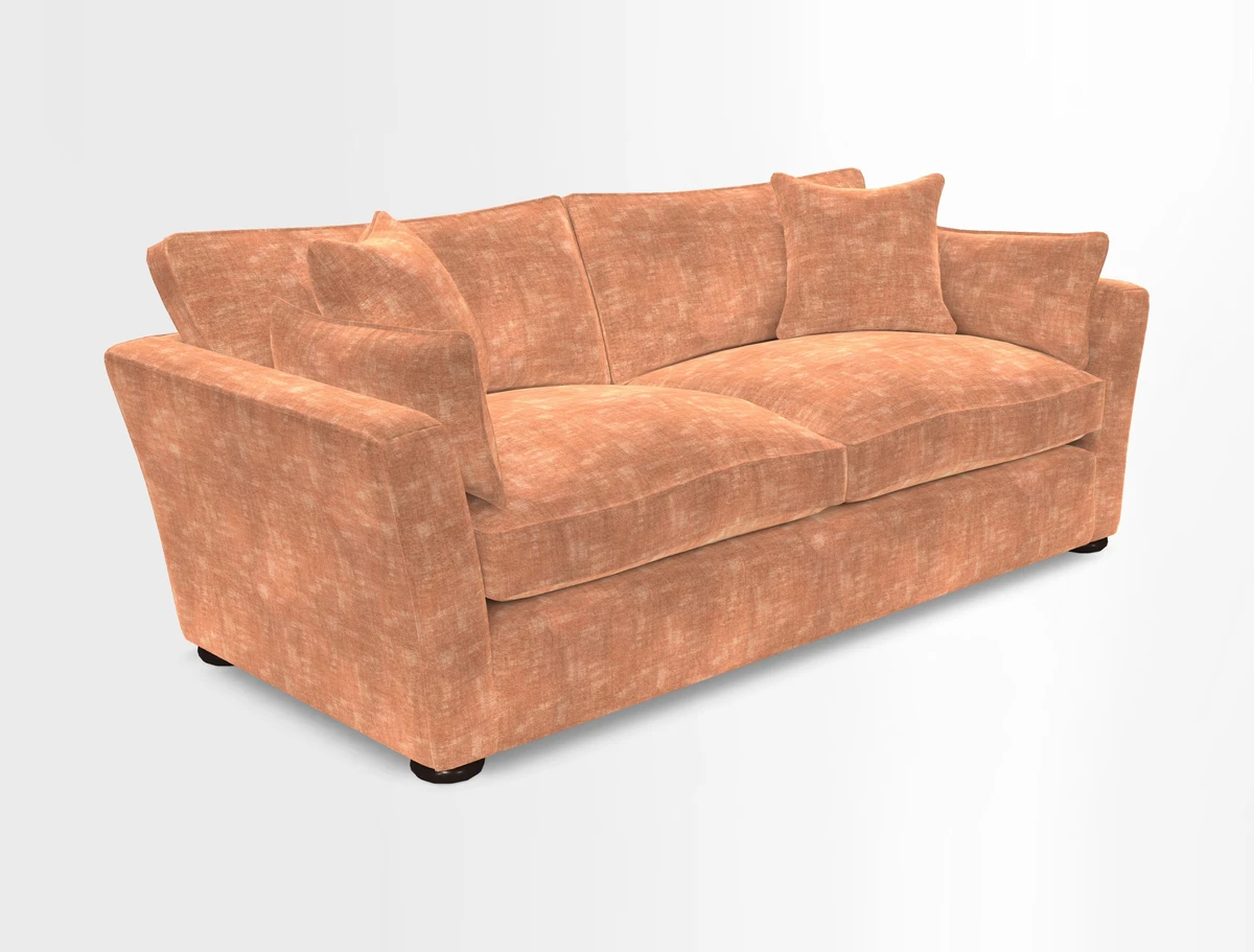 Aldeburgh 3 Seater Sofa in Cloth 22 Bayadere Seal with Scatters in Bayadere & Barcode Seal