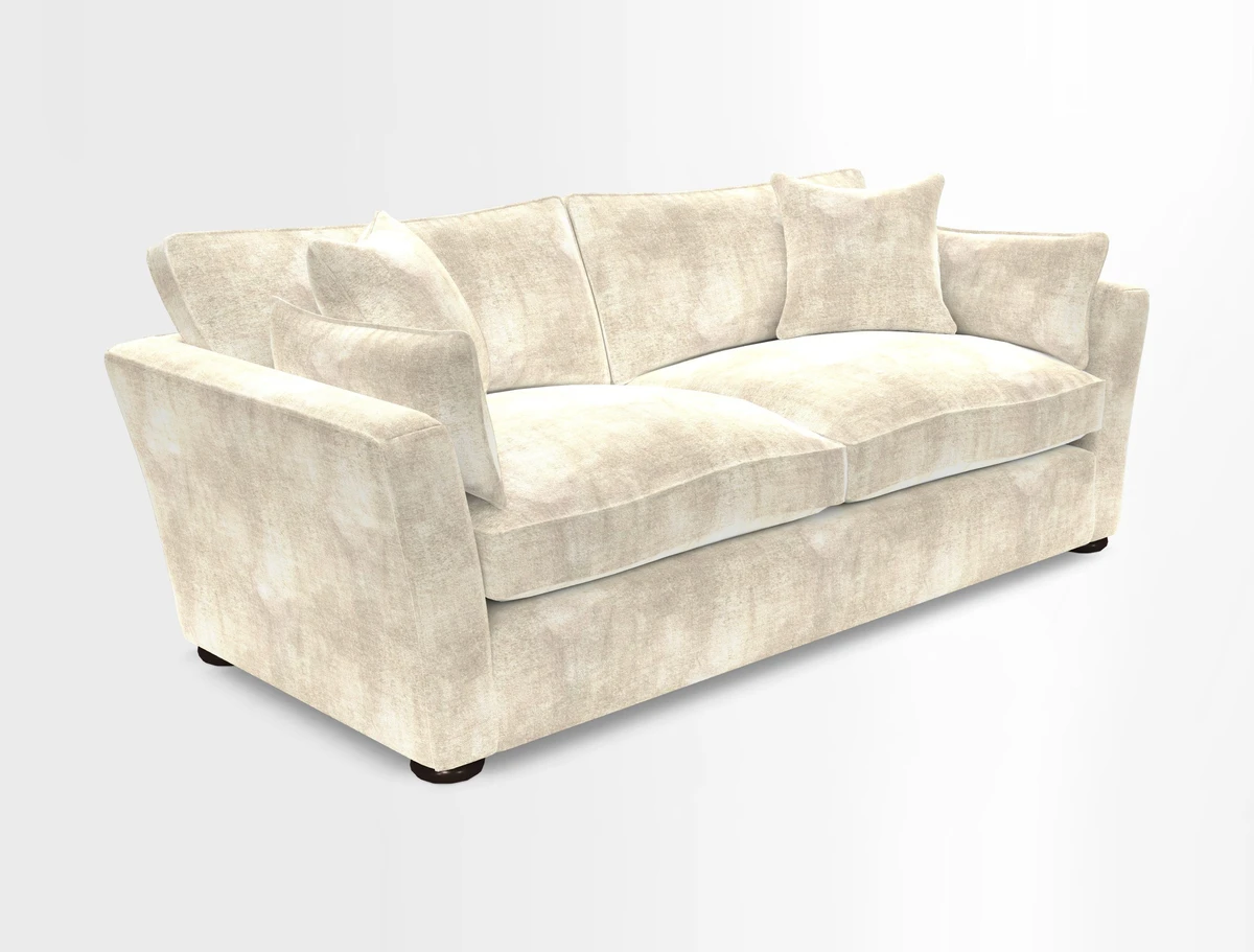 Aldeburgh 3 Seater Sofa in Cloth 22 Bayadere Seal with Scatters in Bayadere & Barcode Seal
