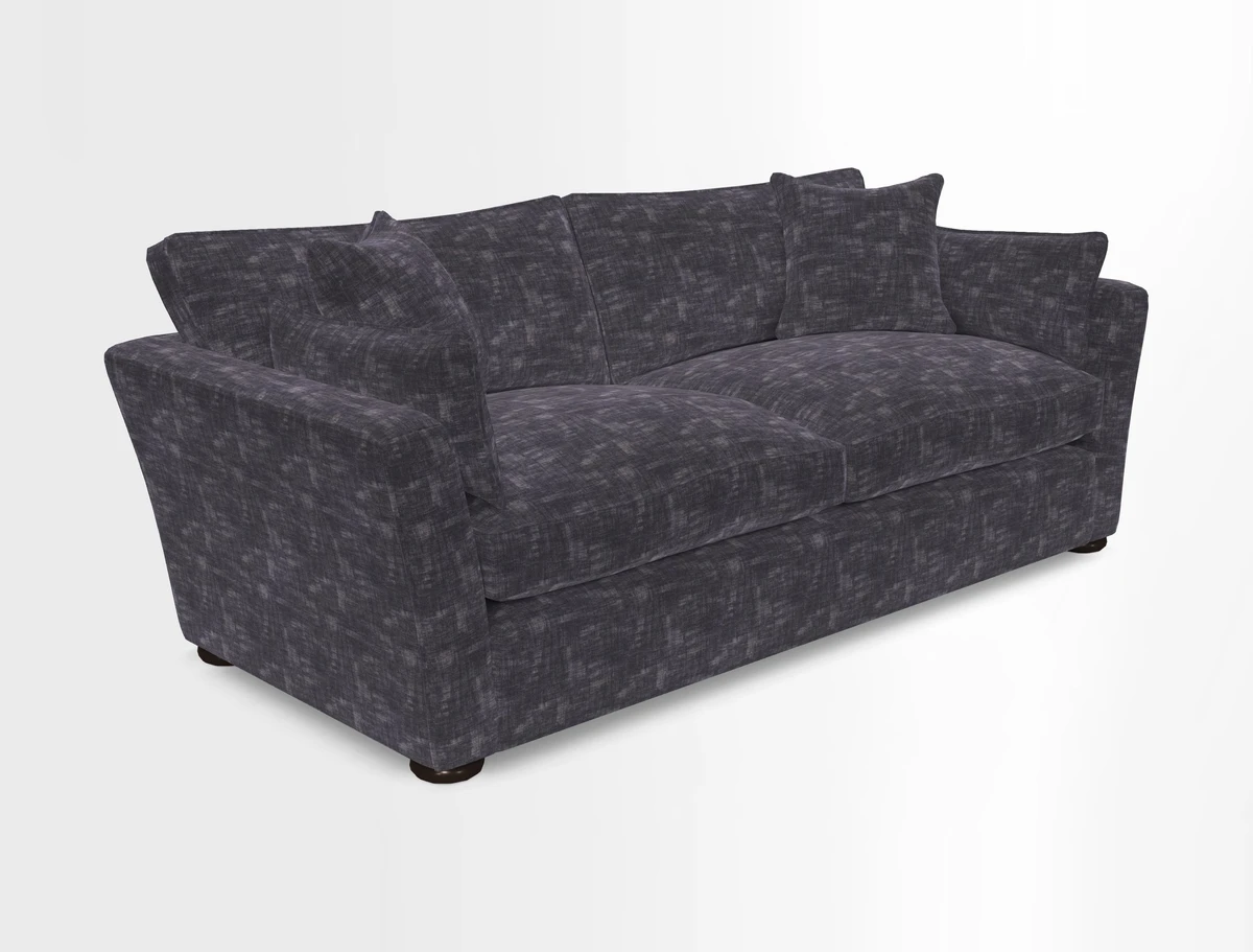 Aldeburgh 3 Seater Sofa in Cloth 22 Bayadere Seal with Scatters in Bayadere & Barcode Seal