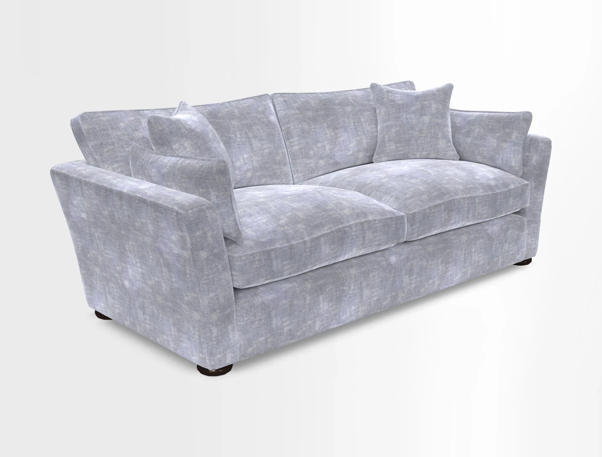 Aldeburgh 3 Seater Sofa in Cloth 22 Bayadere Seal with Scatters in Bayadere & Barcode Seal