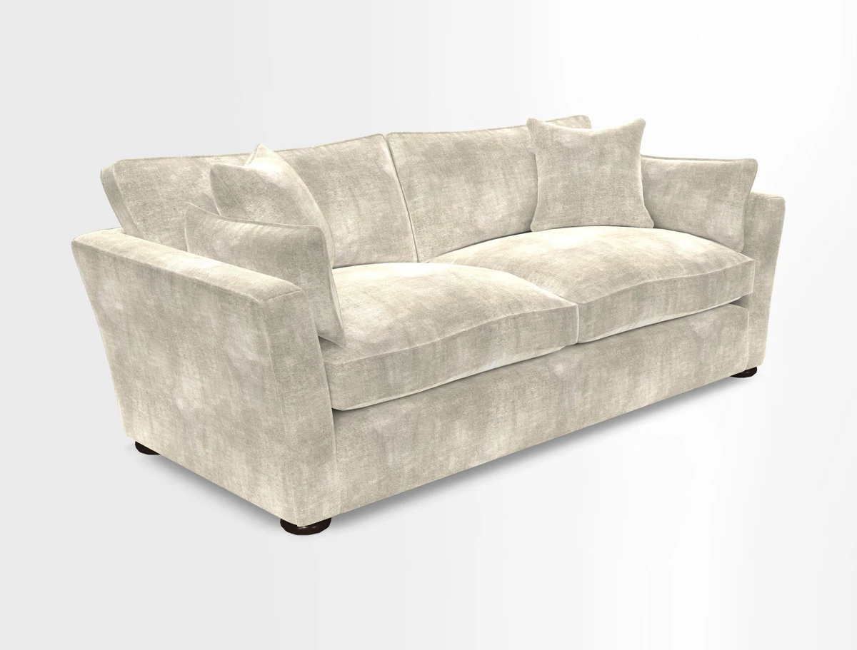 Aldeburgh 3 Seater Sofa in Cloth 22 Bayadere Seal with Scatters in Bayadere & Barcode Seal