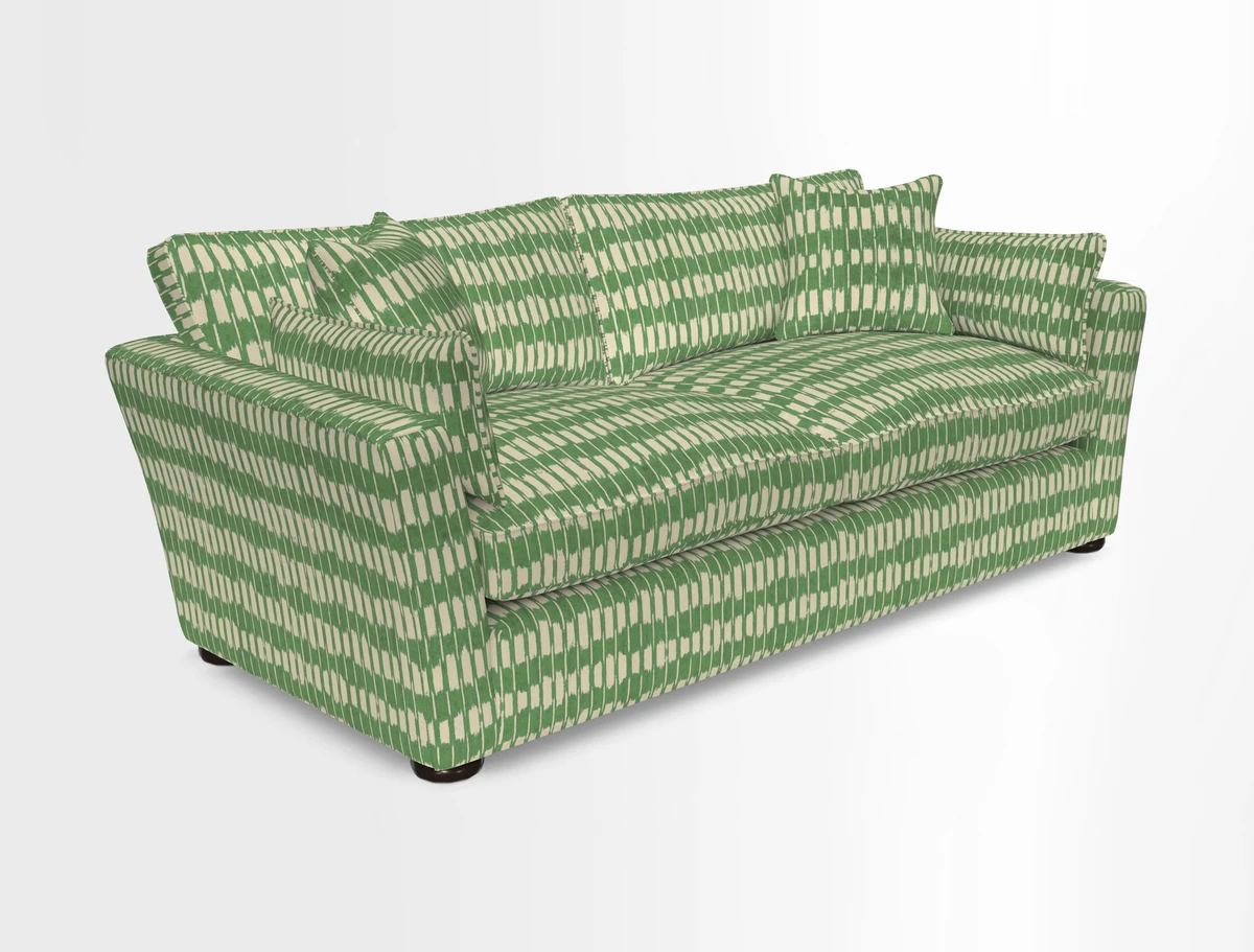 Aldeburgh 3 Seater Sofa in Cloth 22 Bayadere Seal with Scatters in Bayadere & Barcode Seal