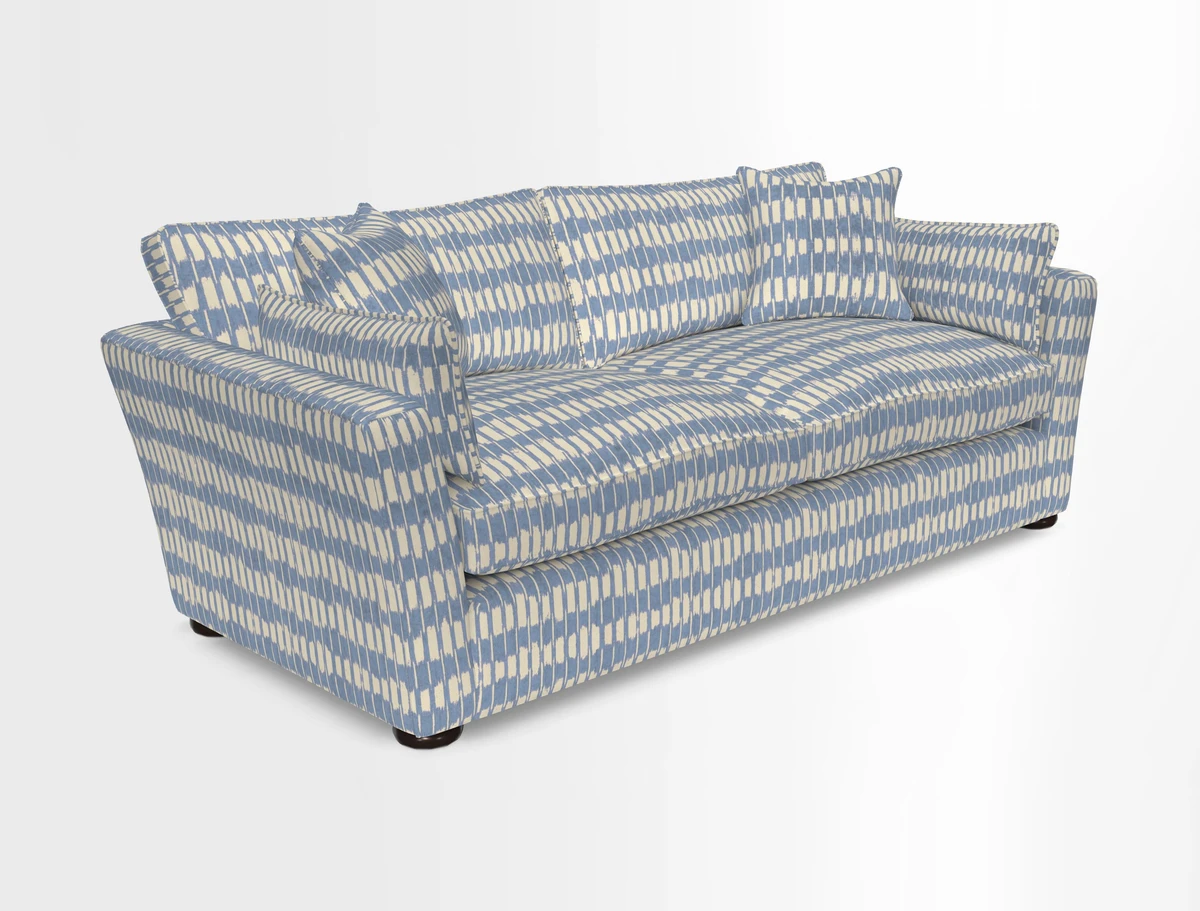 Aldeburgh 3 Seater Sofa in Cloth 22 Bayadere Seal with Scatters in Bayadere & Barcode Seal