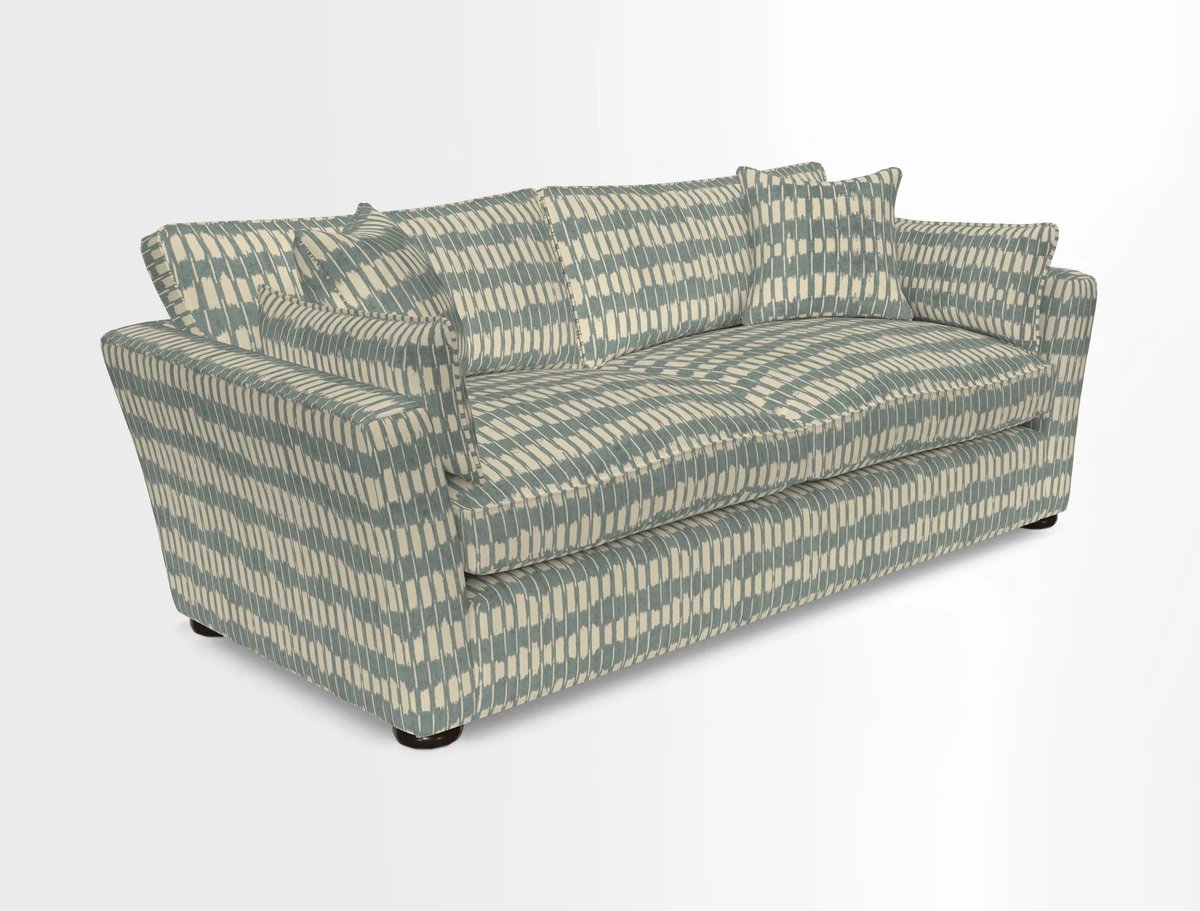 Aldeburgh 3 Seater Sofa in Cloth 22 Bayadere Seal with Scatters in Bayadere & Barcode Seal