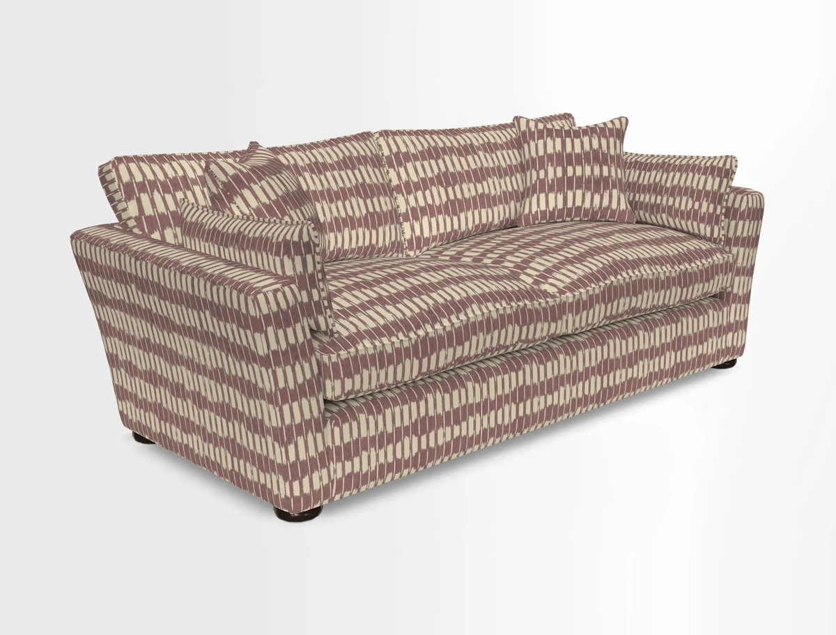 Aldeburgh 3 Seater Sofa in Cloth 22 Bayadere Seal with Scatters in Bayadere & Barcode Seal