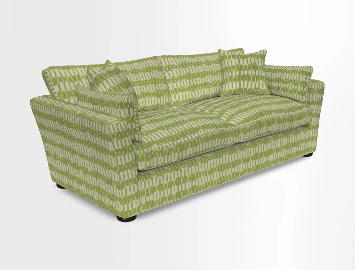 Aldeburgh 3 Seater Sofa in Cloth 22 Bayadere Seal with Scatters in Bayadere & Barcode Seal