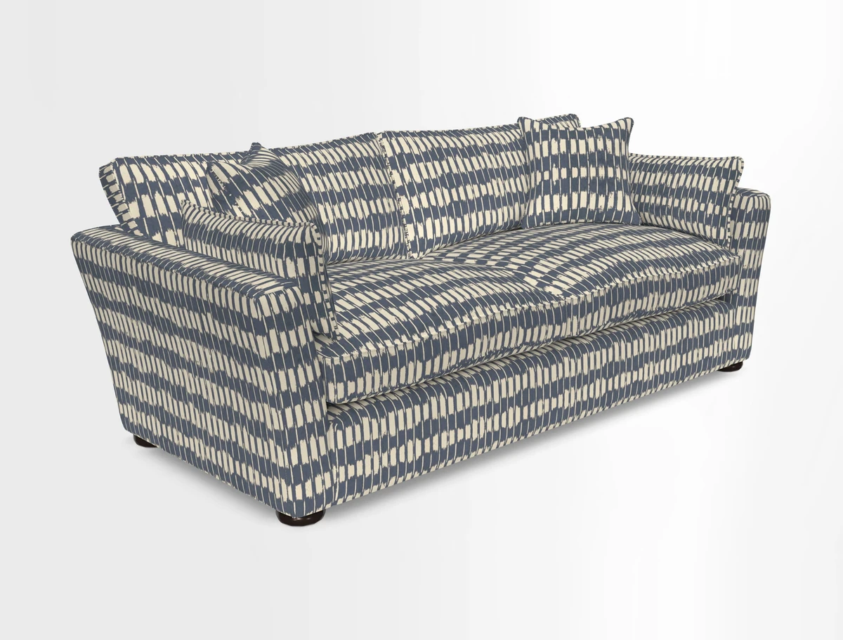 Aldeburgh 3 Seater Sofa in Cloth 22 Bayadere Seal with Scatters in Bayadere & Barcode Seal
