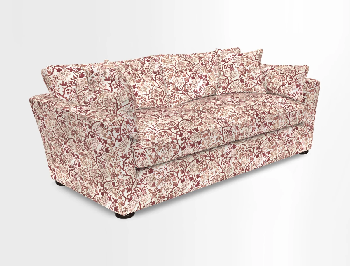 Aldeburgh 3 Seater Sofa in Cloth 22 Bayadere Seal with Scatters in Bayadere & Barcode Seal