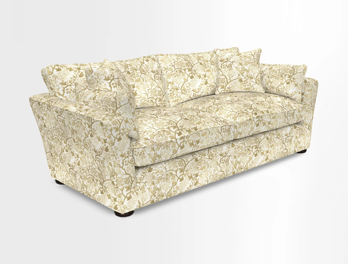 Aldeburgh 3 Seater Sofa in Cloth 22 Bayadere Seal with Scatters in Bayadere & Barcode Seal