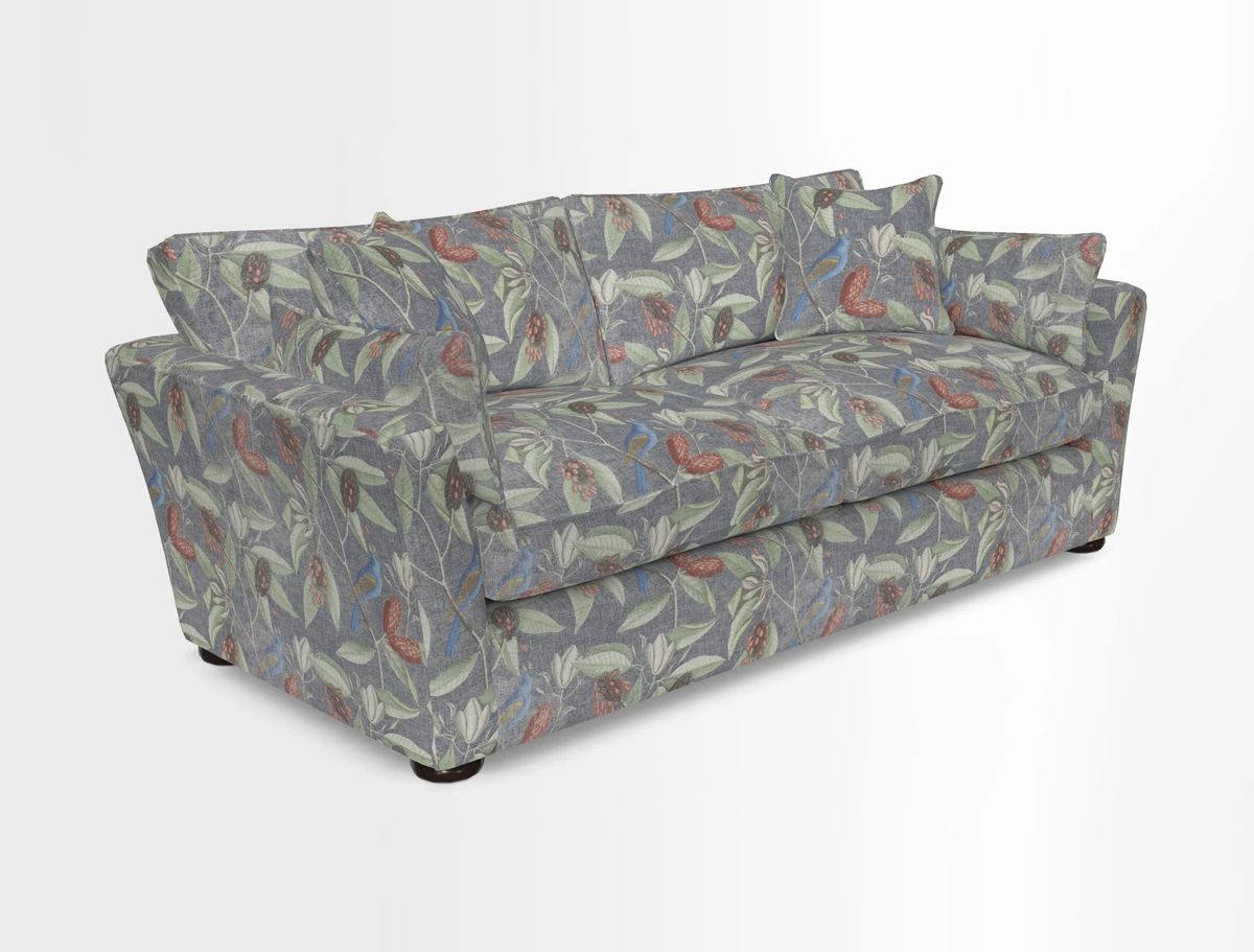 Aldeburgh 3 Seater Sofa in Cloth 22 Bayadere Seal with Scatters in Bayadere & Barcode Seal