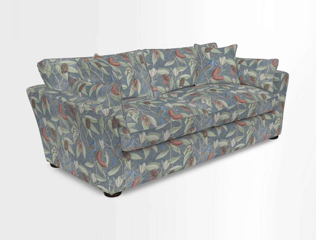 Aldeburgh 3 Seater Sofa in Cloth 22 Bayadere Seal with Scatters in Bayadere & Barcode Seal