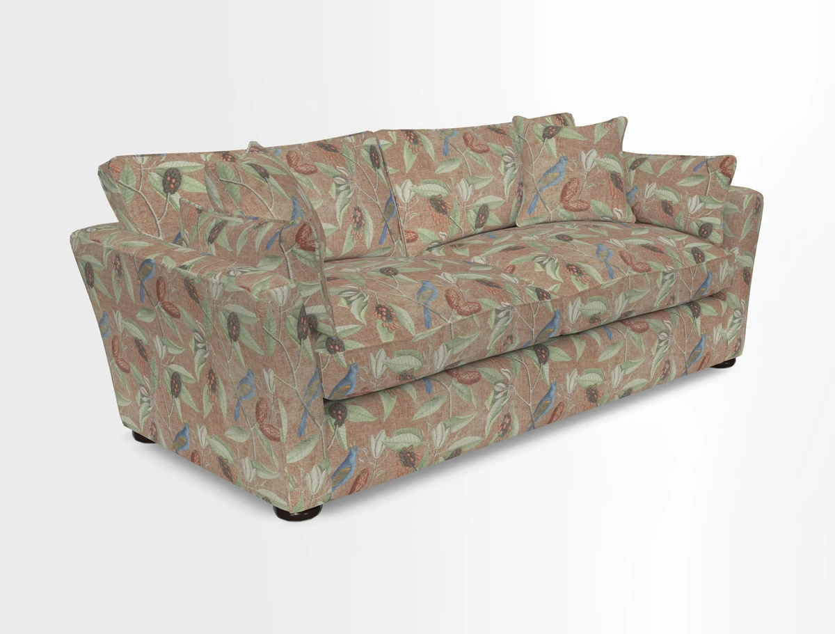 Aldeburgh 3 Seater Sofa in Cloth 22 Bayadere Seal with Scatters in Bayadere & Barcode Seal