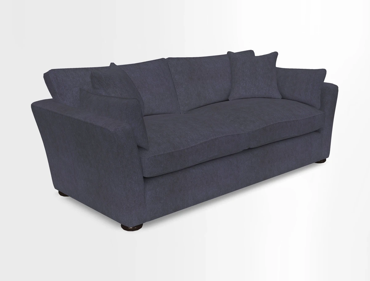Aldeburgh 3 Seater Sofa in Cloth 22 Bayadere Seal with Scatters in Bayadere & Barcode Seal