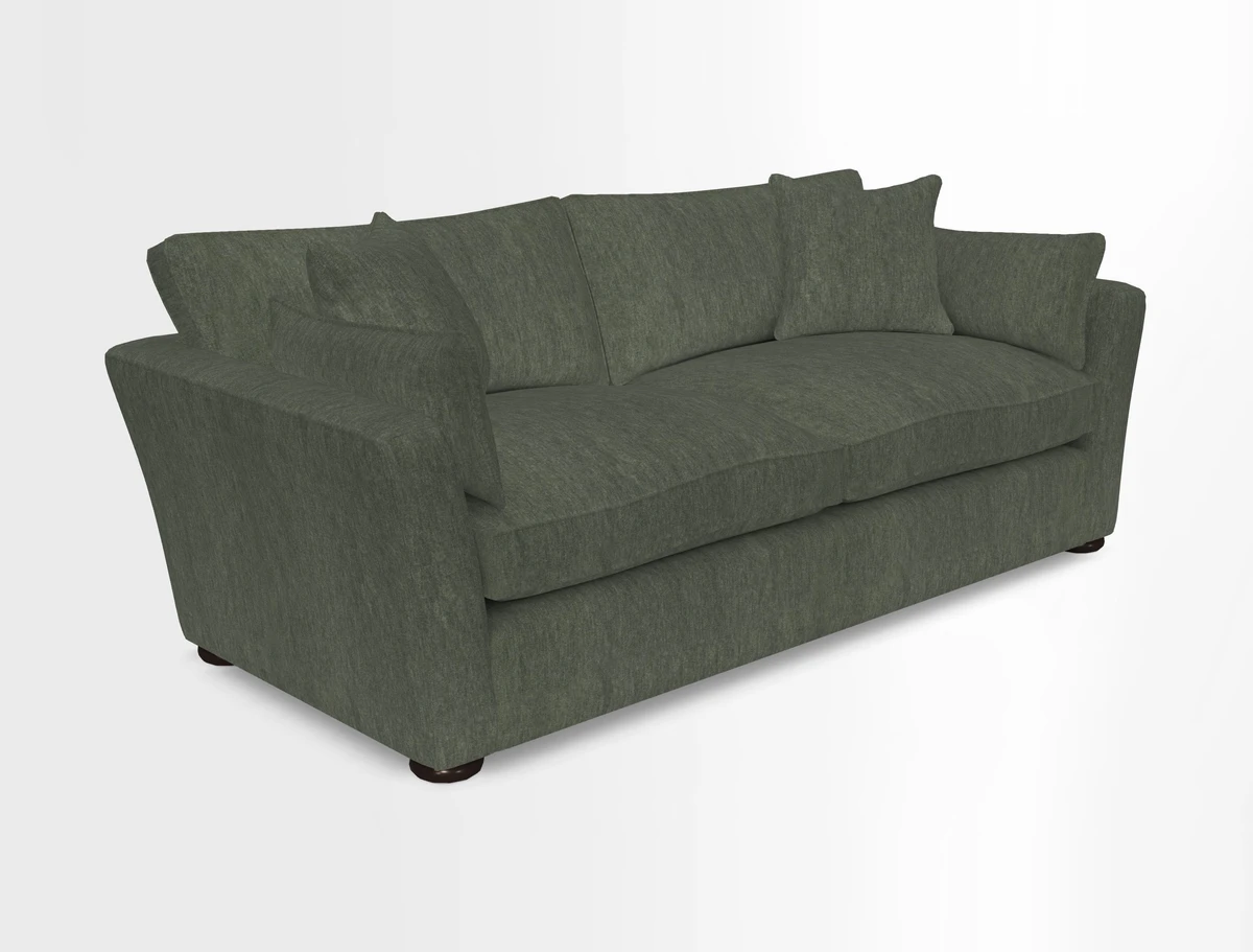 Aldeburgh 3 Seater Sofa in Cloth 22 Bayadere Seal with Scatters in Bayadere & Barcode Seal