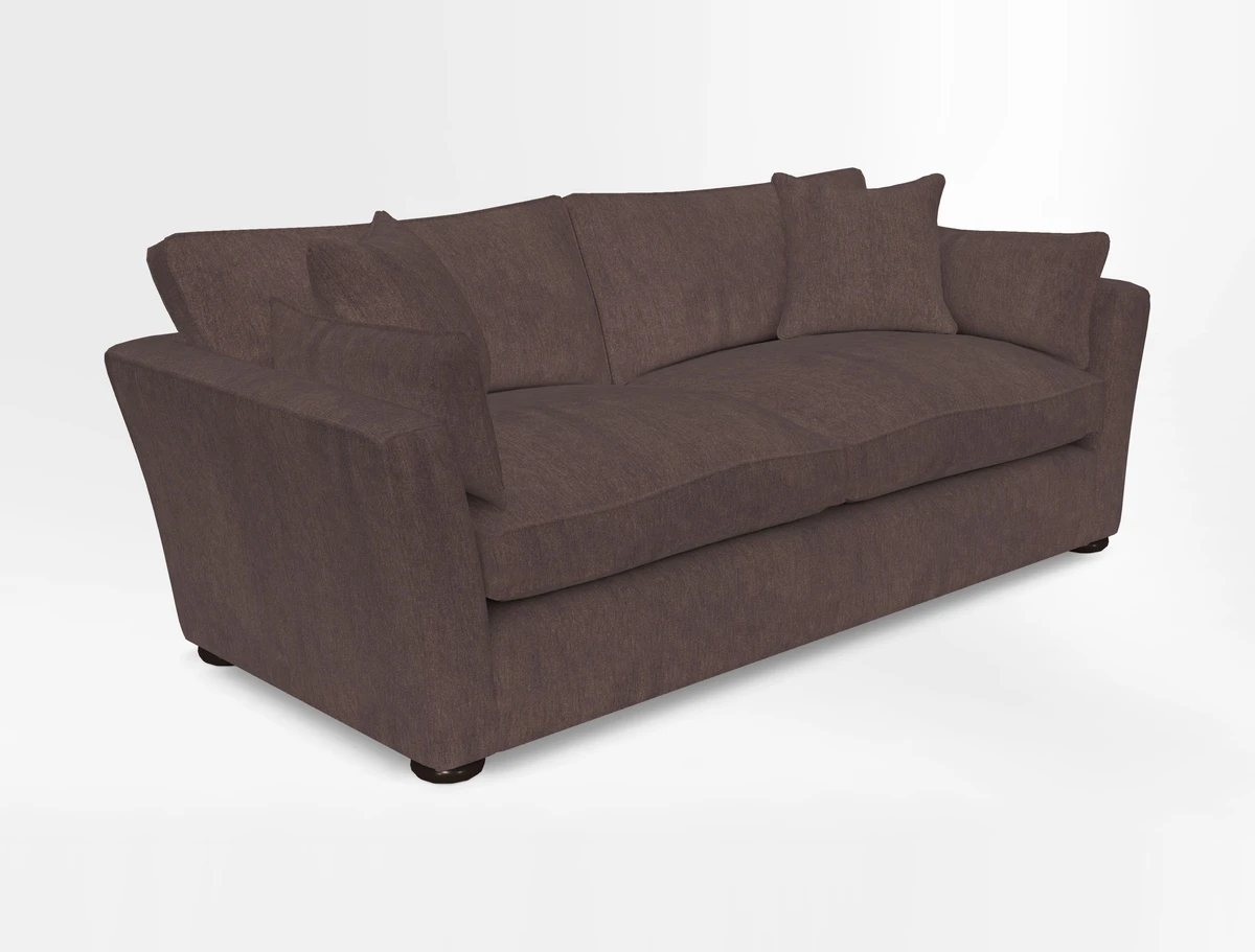 Aldeburgh 3 Seater Sofa in Cloth 22 Bayadere Seal with Scatters in Bayadere & Barcode Seal