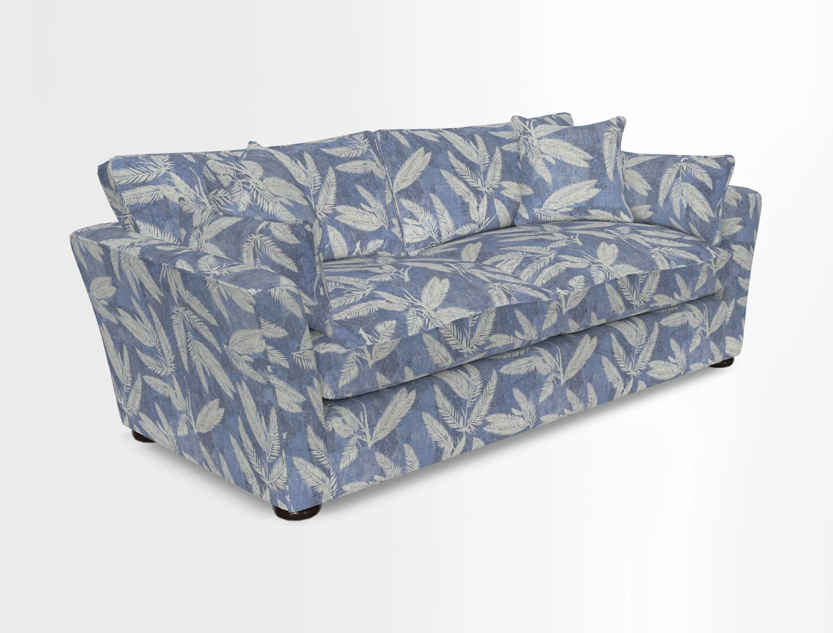 Aldeburgh 3 Seater Sofa in Cloth 22 Bayadere Seal with Scatters in Bayadere & Barcode Seal