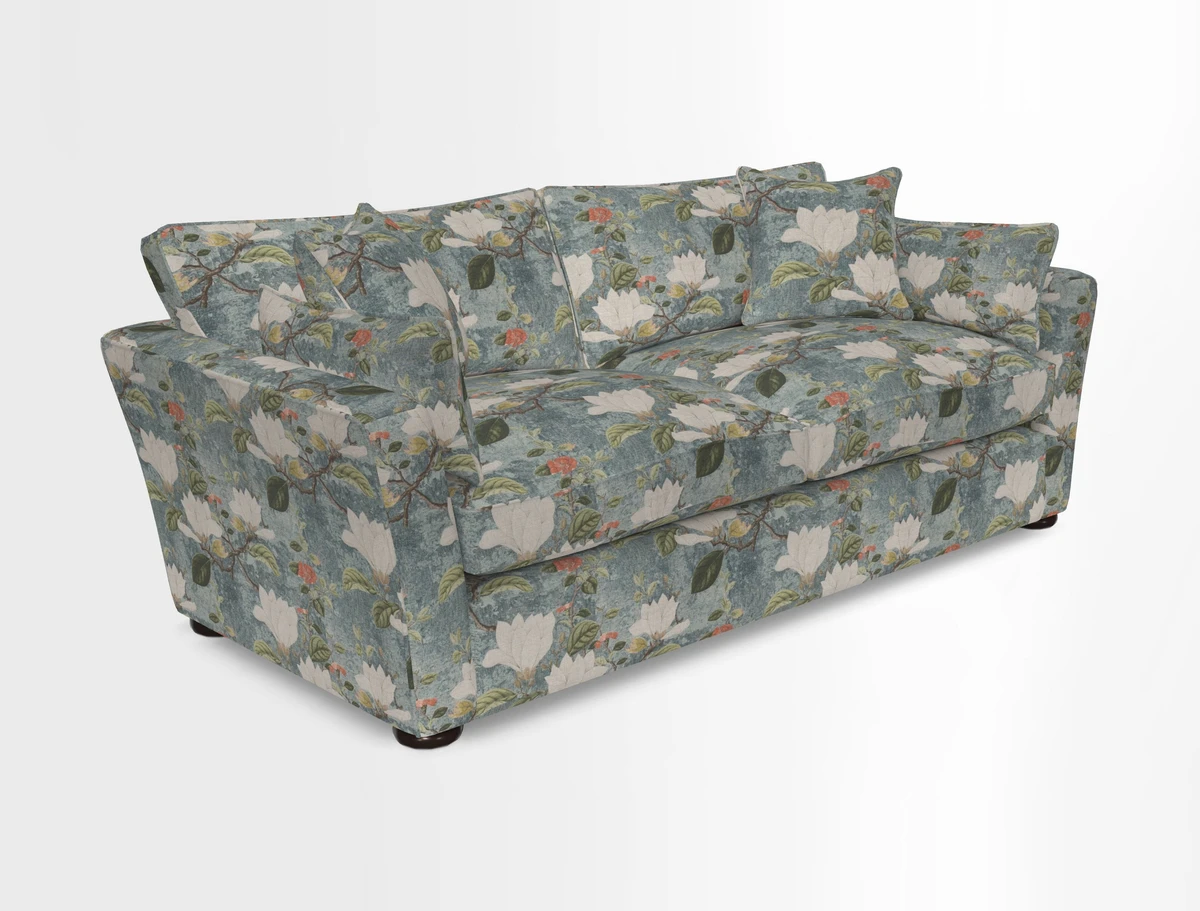 Aldeburgh 3 Seater Sofa in Cloth 22 Bayadere Seal with Scatters in Bayadere & Barcode Seal
