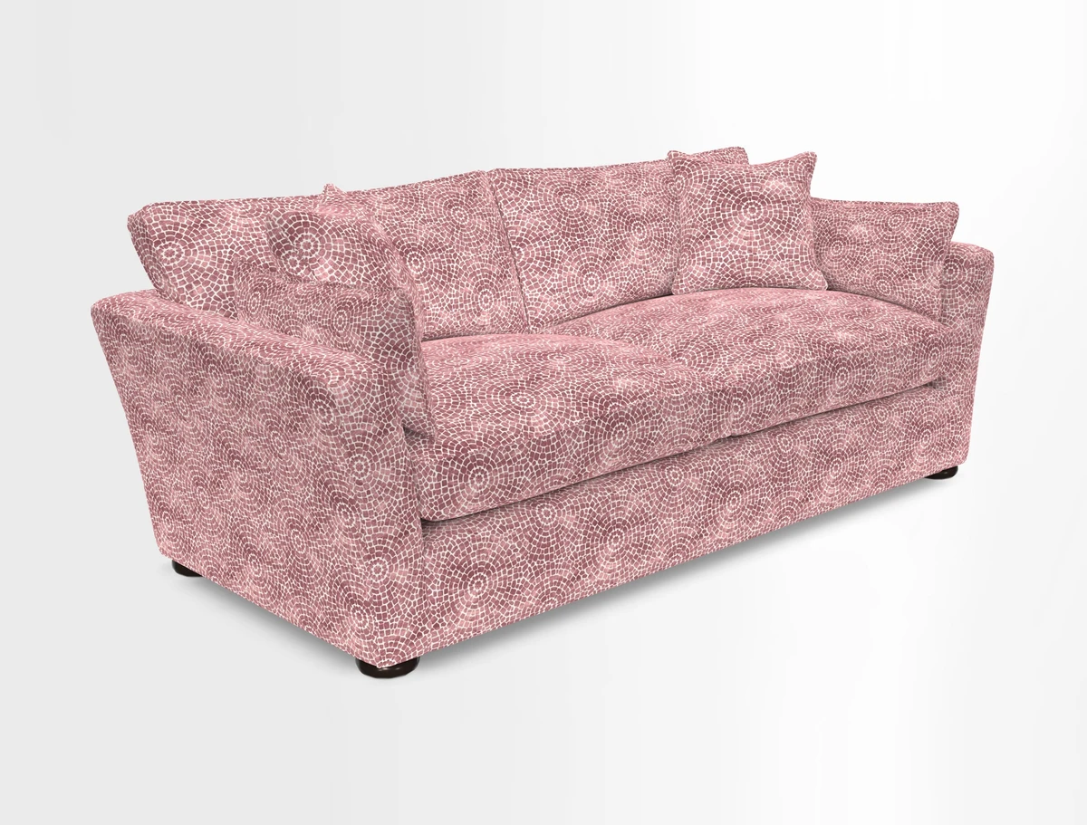 Aldeburgh 3 Seater Sofa in Cloth 22 Bayadere Seal with Scatters in Bayadere & Barcode Seal