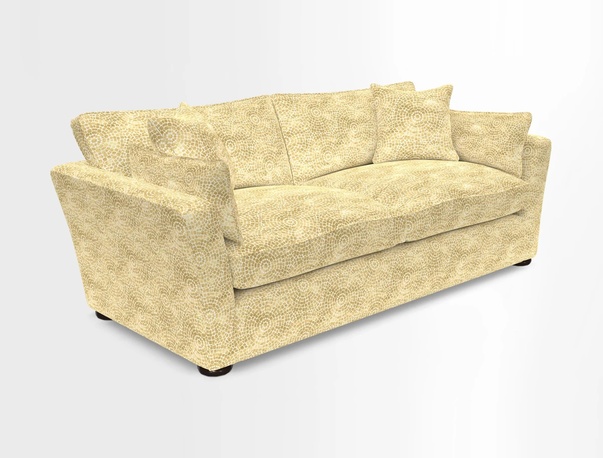 Aldeburgh 3 Seater Sofa in Cloth 22 Bayadere Seal with Scatters in Bayadere & Barcode Seal