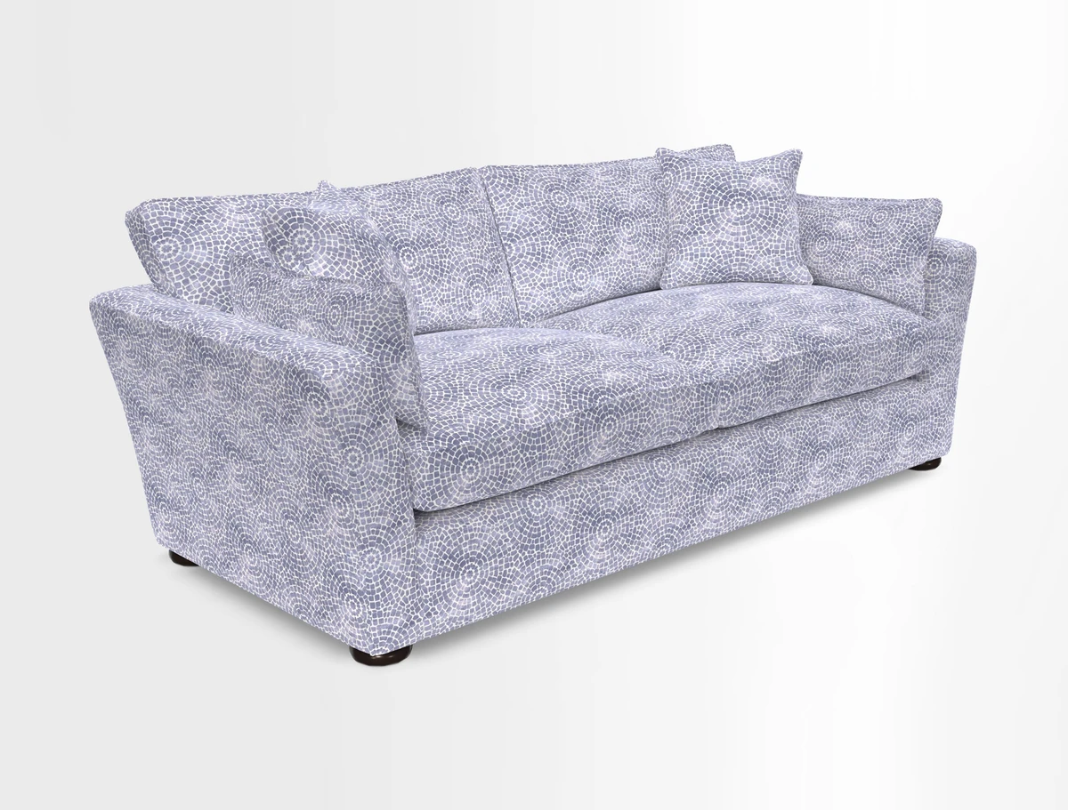 Aldeburgh 3 Seater Sofa in Cloth 22 Bayadere Seal with Scatters in Bayadere & Barcode Seal