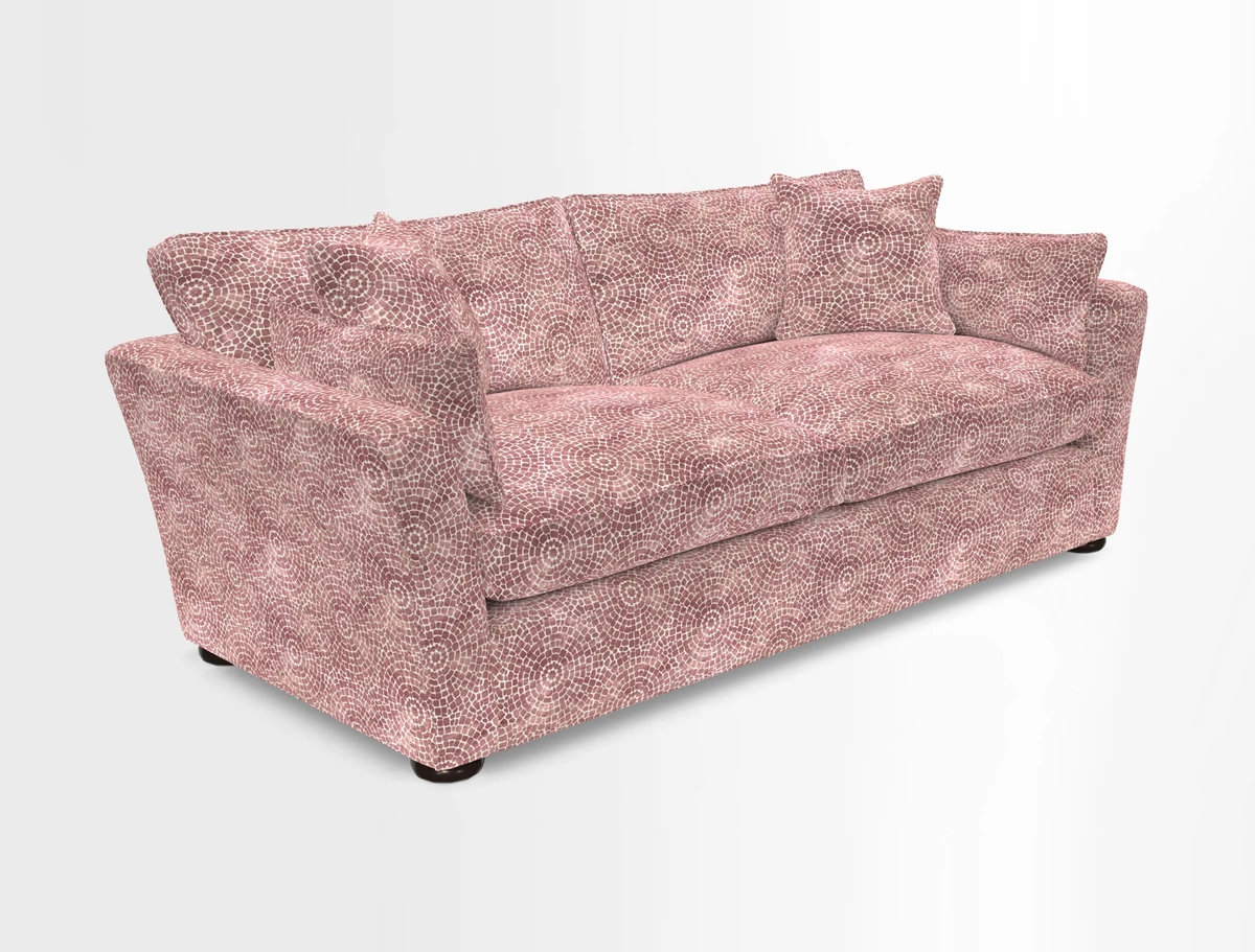 Aldeburgh 3 Seater Sofa in Cloth 22 Bayadere Seal with Scatters in Bayadere & Barcode Seal