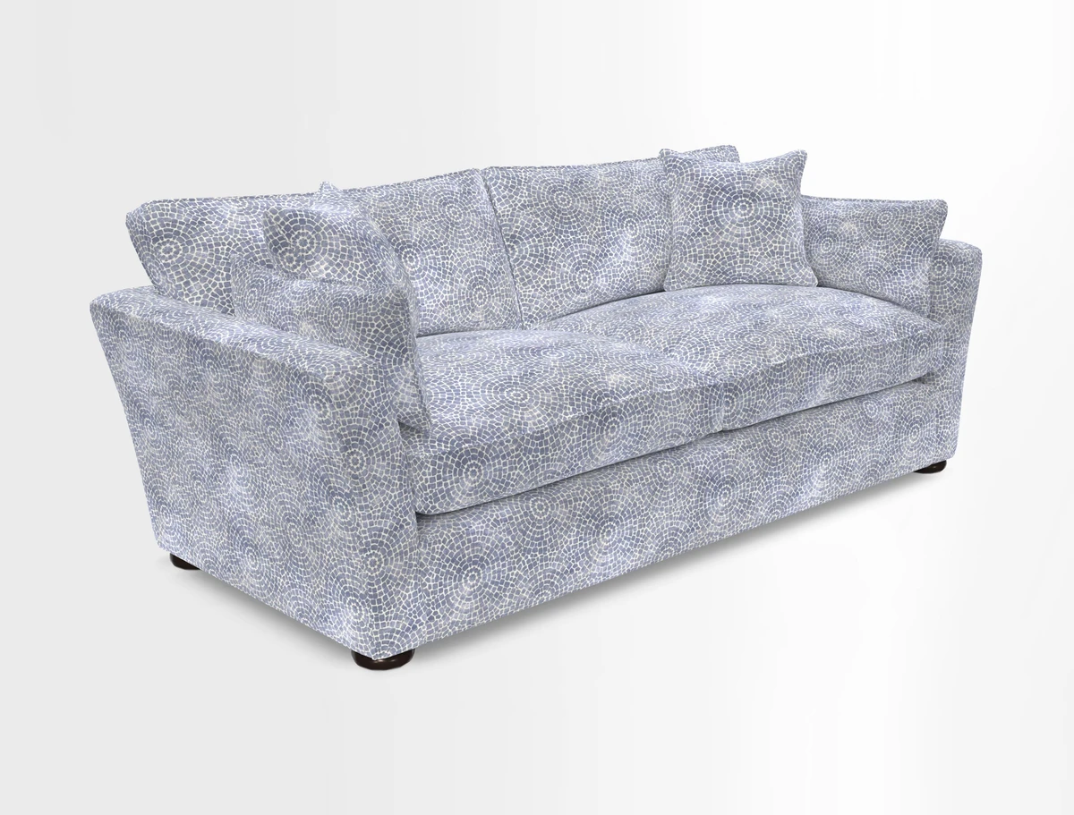 Aldeburgh 3 Seater Sofa in Cloth 22 Bayadere Seal with Scatters in Bayadere & Barcode Seal