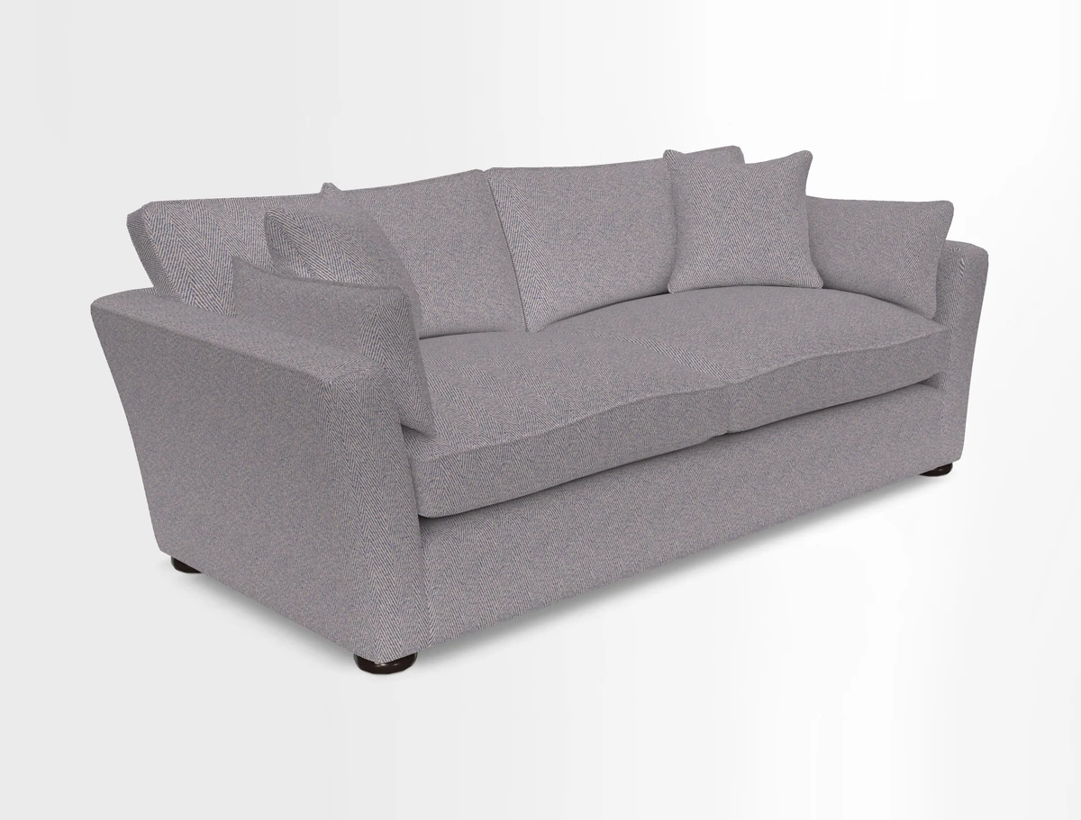 Aldeburgh 3 Seater Sofa in Cloth 22 Bayadere Seal with Scatters in Bayadere & Barcode Seal